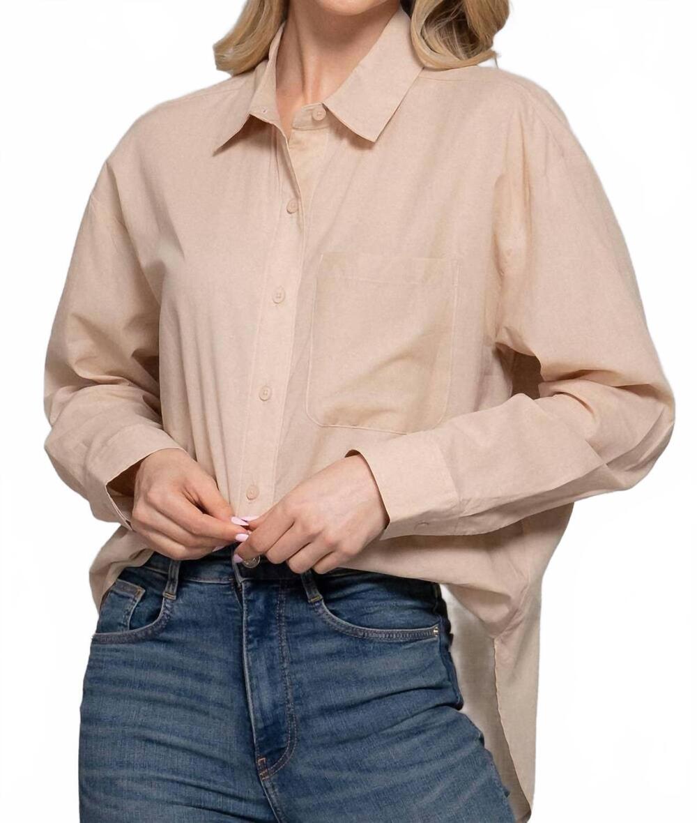 NEW ACTIVE BASIC two step western button-down shirt in warm taupe